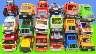 Koparki Koparka ciężarówka zabawki dźwig Bagrownica Ciągnik  straż pożarna  Toy Cars Vehicles [upl. by Aihsenyt]