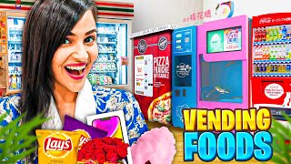 Living on VENDING MACHINE Foods for a DAY 😲 [upl. by Oisorbma24]