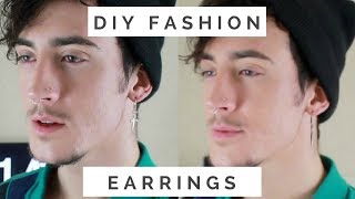 diy dangle fashion earrings  mens fashion [upl. by Enywad]