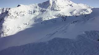 Skiing at Blackcomb glacier Whistler BC – amazing back country experience  view of the ice cave [upl. by Ybbed]