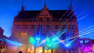 Lichtersonntag Bocholt 2021 mit Lasershow auf Marktplatz [upl. by Nryhtak]