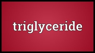 Triglyceride Meaning [upl. by Noraj]