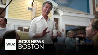 Gov Newsom reiterates support for Biden in New Hampshire [upl. by Yelir605]