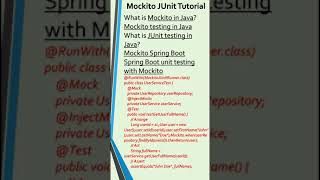 Mockito JUnit tutorialMockito Junit Tutorial Spring BootMockito tutorialMockito testing in Java [upl. by Brahear]