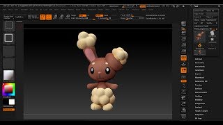 Pokemon Buneary 3D Model Timelapse Zbrush [upl. by Valoniah]