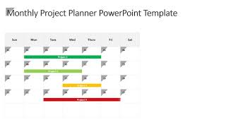 Monthly Project Planner PowerPoint Template  Monthly Calendar Template  Kridha Graphics [upl. by Nosloc10]