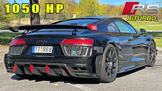 1050HP Audi R8 V10 BiTURBO  REVIEW on AUTOBAHN [upl. by Osner]