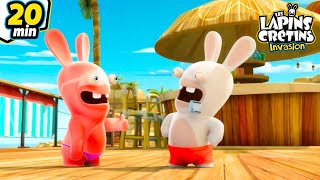 Les Lapins rentrent de vacances  Les Lapins Crétins Invasion🐰  Nouvelle compilation 20 min [upl. by Inamik20]