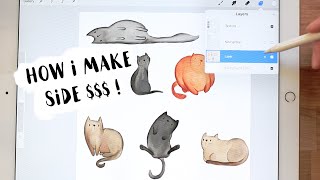 How I Make Clipart to Sell  prepping the files Procreate on the iPad Pro  Adobe Illustrator [upl. by Ozner]