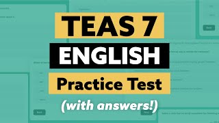 TEAS 7 English Practice Test  ATI TEAS 7 English Review  Every Answer Explained [upl. by Bull]