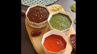 basic amp essential 3 chaat chutney recipes  meethi chutney green chutney amp khatti meethi chutney [upl. by Rehprotsirhc]