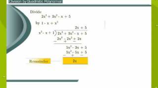 Division Algorithm For Polynomials [upl. by Care893]