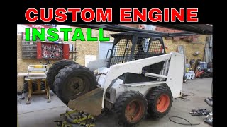 Making a Big Engine Fit a Small Hole Busted up Bobcat Skid Steer [upl. by Jany]