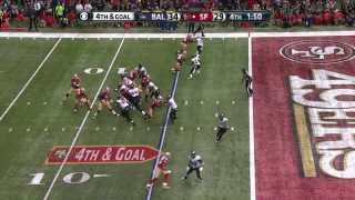 Super Bowl XLVII Ravens vs 49ers 4th Down Play Slow Mo [upl. by Notsgnal]