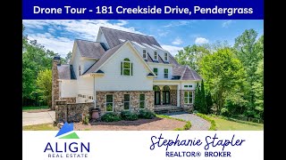 Drone Tour of 181 Creekside Drive Pendergrass GA  FOR SALE [upl. by Atarman]