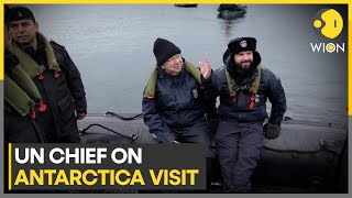 UN chief Guterres visits Antarctica ahead of COP 28  World DNA  WION [upl. by Nhguavahs]