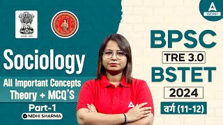 BPSCBihar STET PGT Sociology Classes 2024  All Important Concepts Theory  MCQs 1 By Nidhi Mam [upl. by Fen]