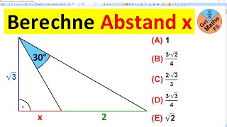 Wie groß ist der Abstand x  Mathe Rätsel Geometrie  Daily Math [upl. by Shanie]