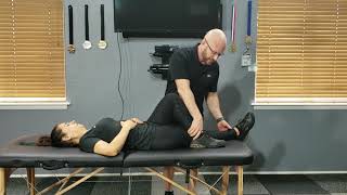 Supine Lying Hip Abductor  Crossover Stretch [upl. by Waverly597]