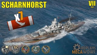 Battleship Scharnhorst 7 Kills amp 130k Damage  World of Warships Gameplay [upl. by Rosario]