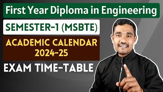 MSBTE Revised Academic Calendar 202425  Exam Time Table [upl. by Goody720]