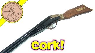 Marx Pop Gun  Vintage Double Barrel Shot Gun Toy Made In Great Britain  Shoots Corks [upl. by Elocen]