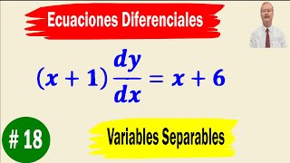 Ecuaciones Diferenciales Variables Separables Resolver x1 dydxx6 [upl. by Karia]