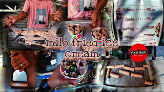 MILO FRIED ICE CREAM ROLLS MASARAP KAININ NGAYON TAGINIT FILIPINO STREET FOOD [upl. by Oirtemed]