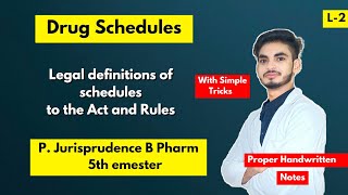 L2। U1। Drug schedules। Drug and cosmetic act। Legal definitions of schedules to the Act and Rules [upl. by Adirahs420]