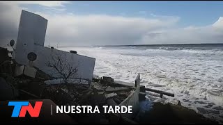 TEMPORAL Y SUDESTADA EN LA COSTA  En Mar del Tuyú el mar se tragó una casa frente a la playa [upl. by Isewk]