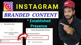 Instagram branded content ineligible Instagram branded content established presence established [upl. by Burkhard569]