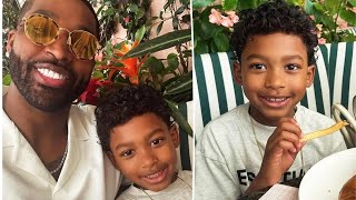 Tristan Thompson Enjoys FatherSon Lunch Date with Eldest Child [upl. by Zosi]