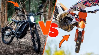 Sur Ron X vs KTM 250 SXF Factory Edition  Electric vs Gas Motocross Comparison [upl. by Eciral]