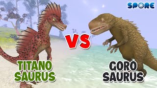 Titanosaurus vs Gorosaurus  Titan Faceoff S4E11  SPORE [upl. by Onaicram8]