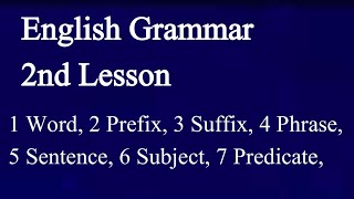 English grammar lesson 2  Basic English grammar use word phrses subject and predicate [upl. by Eillit]