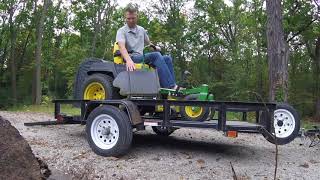 John Deere Z540R Unloading Does it fit on the trailer [upl. by Obie711]