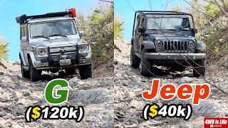 Mercedes GClass vs Jeep Wrangler  Offroad Comparison [upl. by Betz]