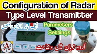 Configuration of Radar Level Transmitter in Urdu Parameter Setting of RLT QTRD80G QampT Instrument [upl. by Otilopih838]