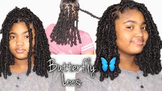 I DID THESE DISTRESSED BUTTERFLY BOHO LOCS IN 3 HOURS ❗️❗️ BUTTERFLY LOCS USING SPRING TWIST HAIR [upl. by Doi]