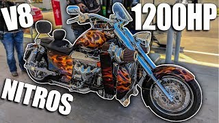 1200HP TWINSUPERCHARGED V8 NITROUS MOTORCYCLE [upl. by Aerdnac]