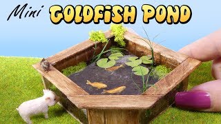 How To Mini Goldfish Pond Tutorial  Miniature Aquarium [upl. by Ahsanat]