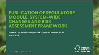 Introducing FSCs Regulatory Module and systemwide change  Webinar July 17 [upl. by Luelle]