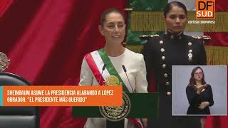 Sheinbaum asume la presidencia de México alabando a López Obrador quotEl presidente más queridoquot [upl. by Ogram780]