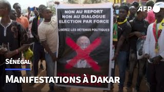 Sénégal manifestations à Dakar dans lattente dune date pour la présidentielle  AFP [upl. by Odidnac]