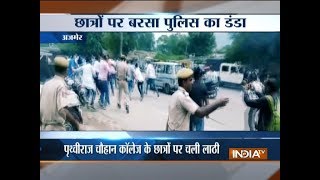 Ajmer Police lathicharge protesting students of Prithviraj Chauhan College [upl. by Rakso]