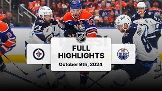 Jets at Oilers  October 09 2024  NHL Full Game Highlights [upl. by Euqininod]