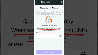 25th August Time Farm Oracle of Answer When was Chainlink  LINK  token launched  timefarm [upl. by Aliam]