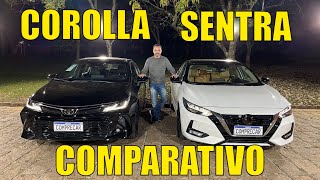 Comparativo Toyota Corolla 2024 x Nissan Sentra 2024  Qual sedan é melhor [upl. by Teage]