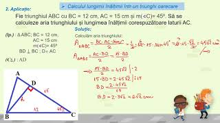 Calculul înălțimii într un triunghi oarecare partea a II a [upl. by Anidem117]