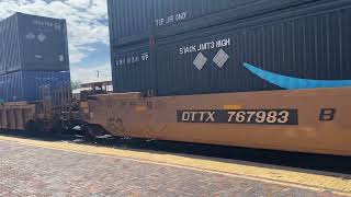 BNSF 7453 East at Downtown Flagstaff [upl. by Nido838]